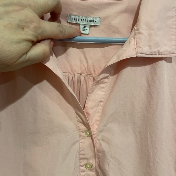 Free Assembly boho Pink peasant blouse with balloon sleeves. Size XL - Picture 2 of 6